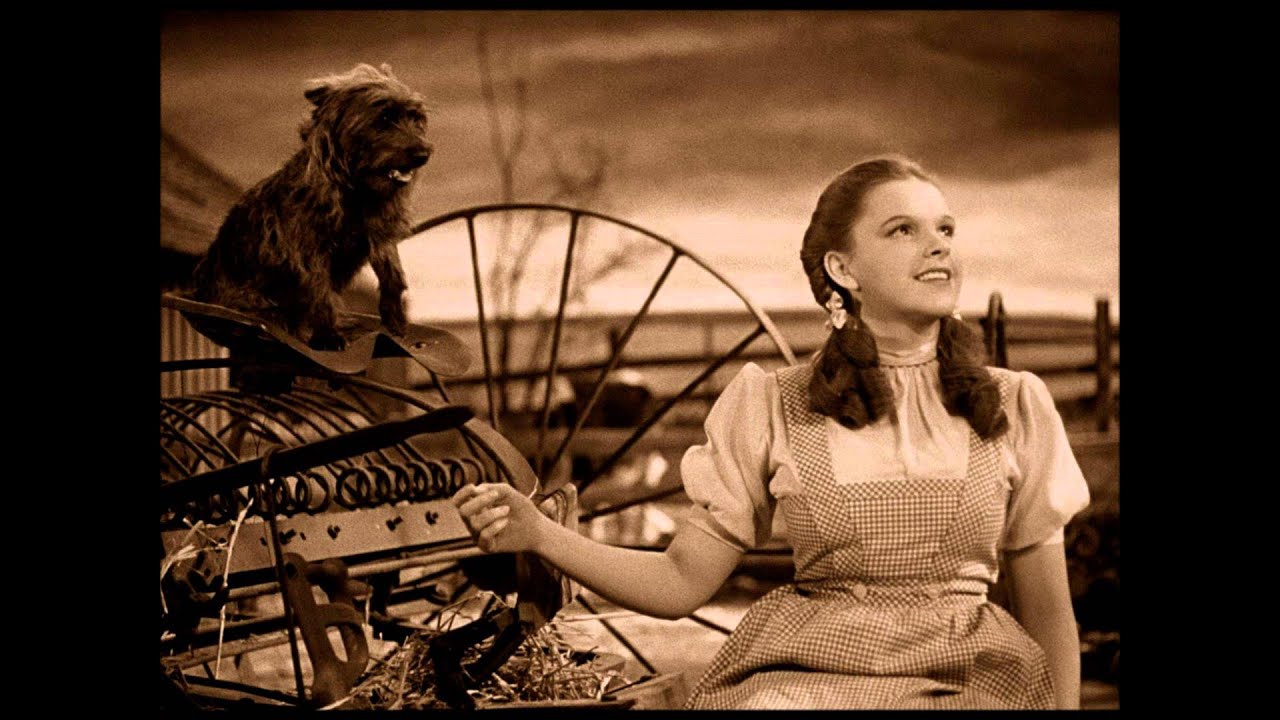 Dorothy and Toto singing Over the Rainbow