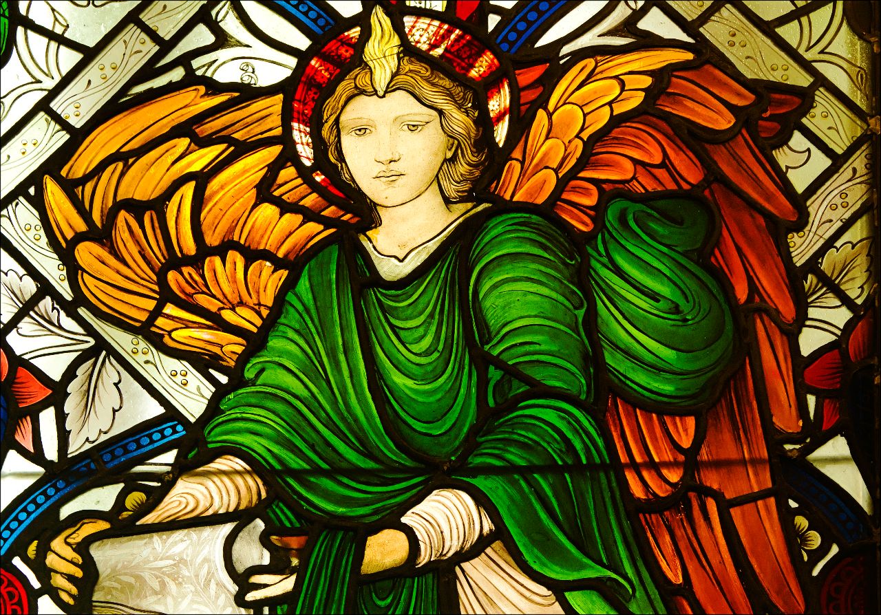 Edward_Burne-Jones_stained glass angel with green garments