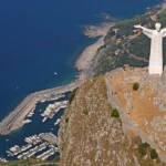 monumental statue of Christ on the mountain in Maratea Italy