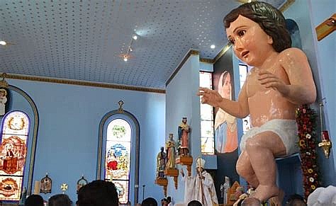 huge statue of Baby Jesus in Mexico