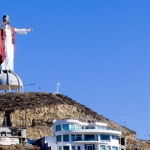 monumental statue of Sacred Heart in Baja Mexico