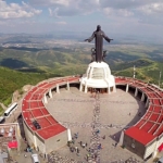 monumental bronze statue of Christ in Cubilete Mexico
