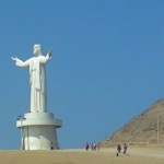 monumental statue of Christ of the Pacific in Peru