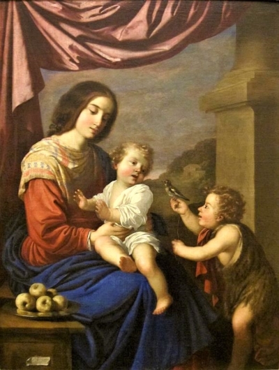 Zurbarán's Madonna and Child with Infant Baptist painting