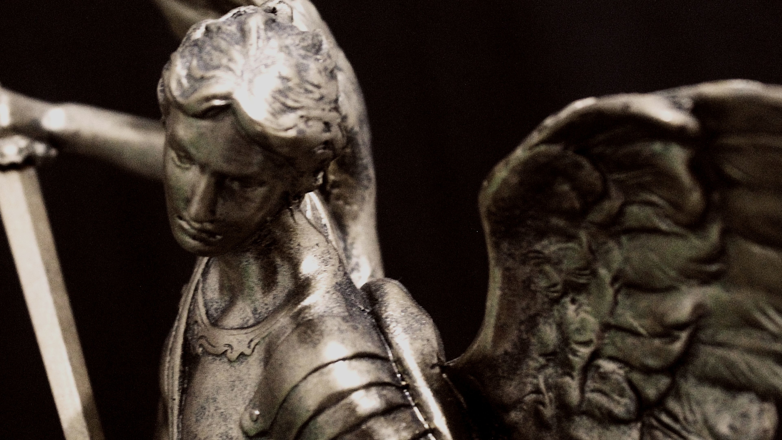 Statue of Saint Michael the archangel with sword