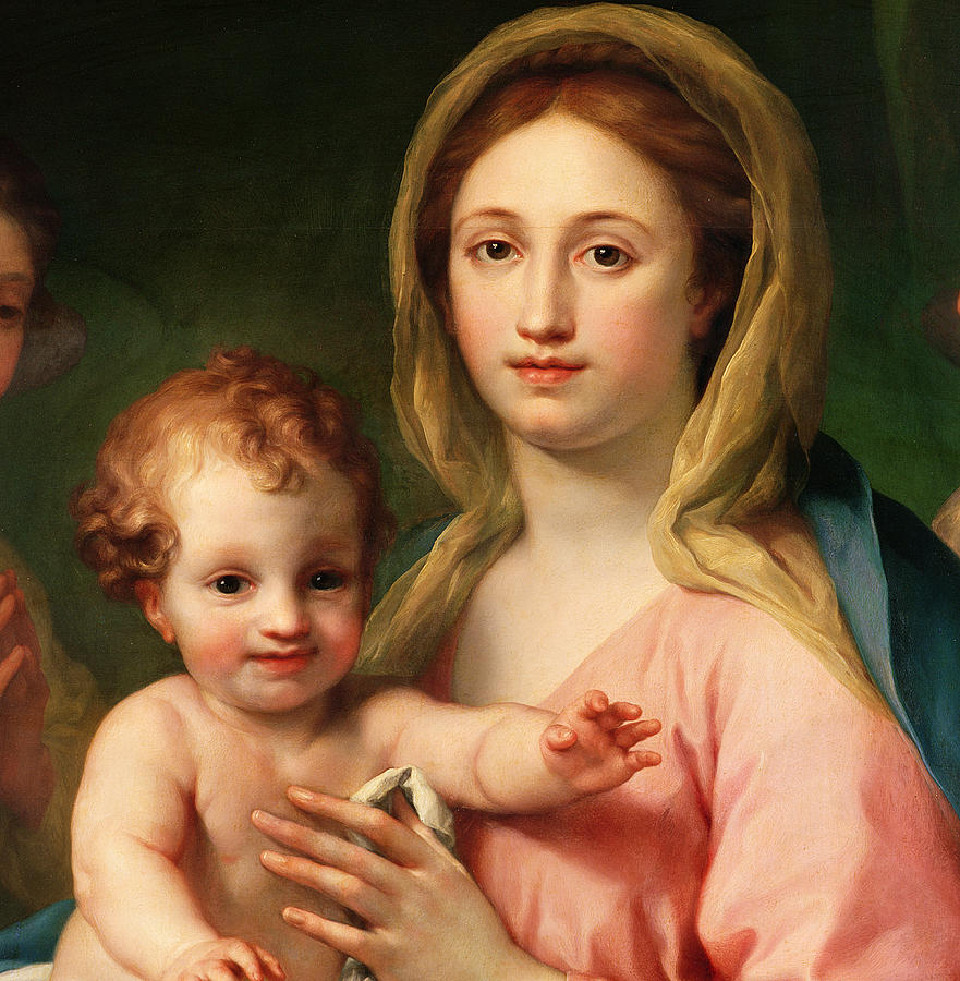 Madonna and Child_Spanish looking figures with baby smiling