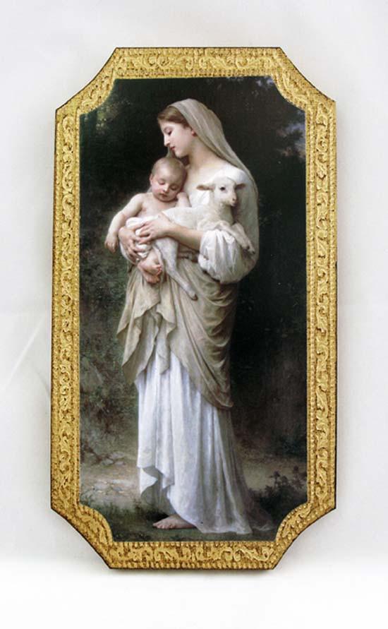 Madonna and Child_Bouguereau with lamb and child