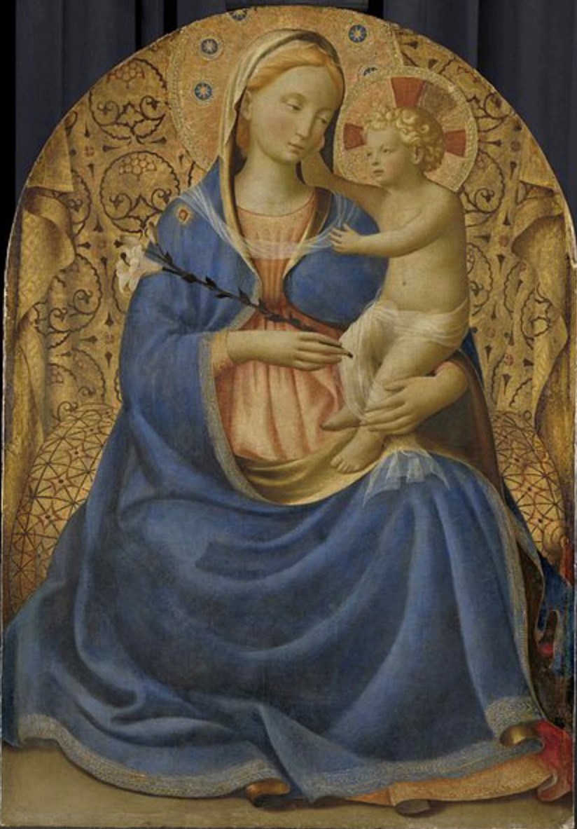 Madonna and Child_Fra Angelico with large child and lily