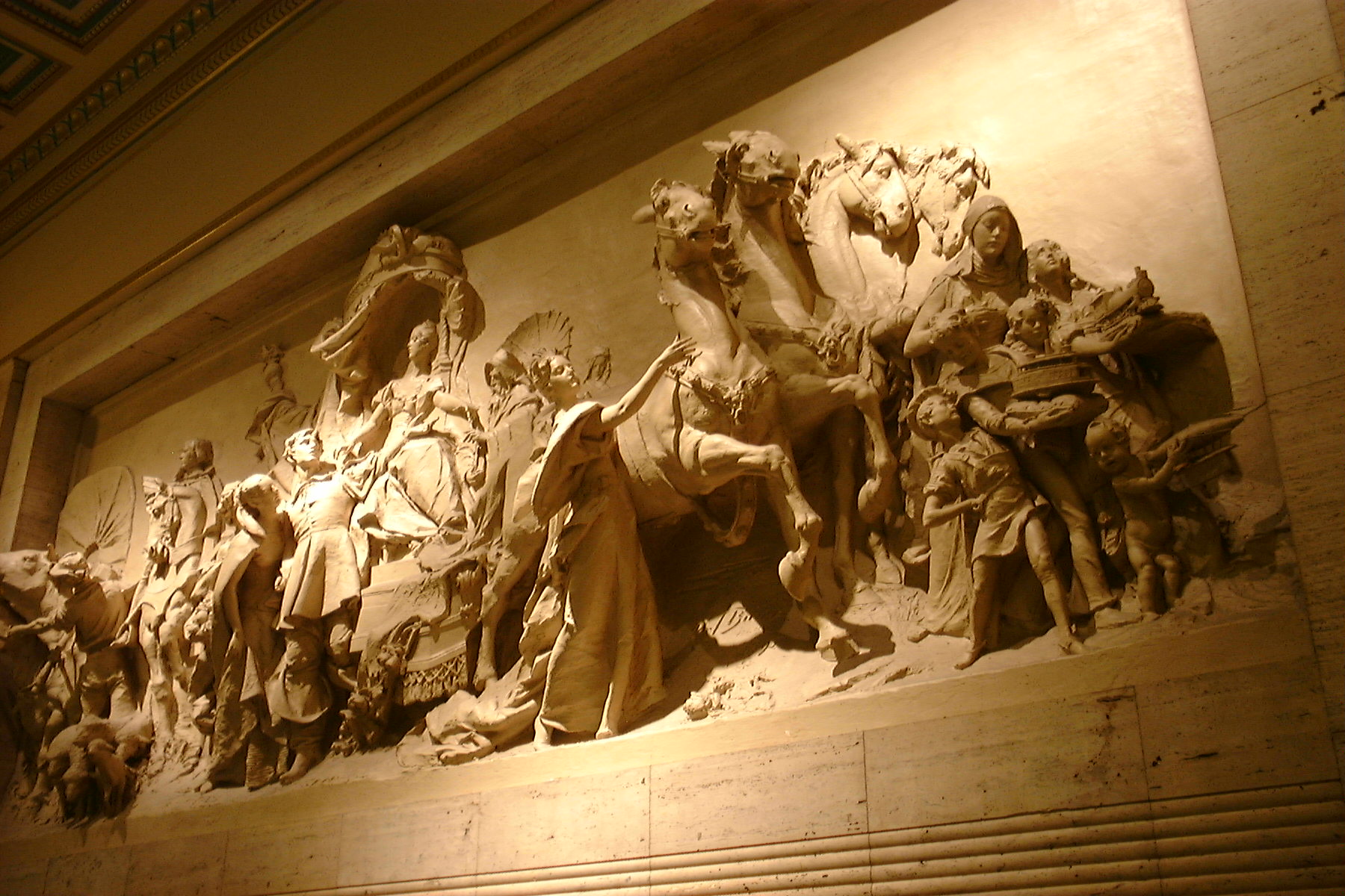 bas relief sculpture in Phila train station