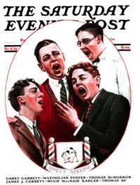 1924 cover of Saturday Evening Post with Barbeshop Quartet