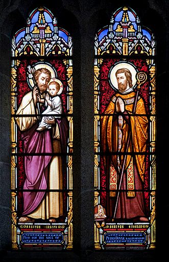 stained glass window of st. joseph and st. aidan