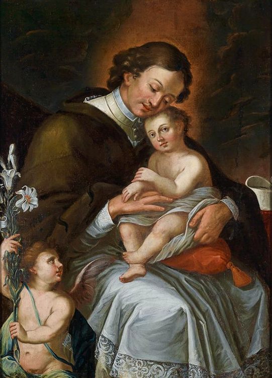 st joseph holding Baby Jesus painting by hermann joseph