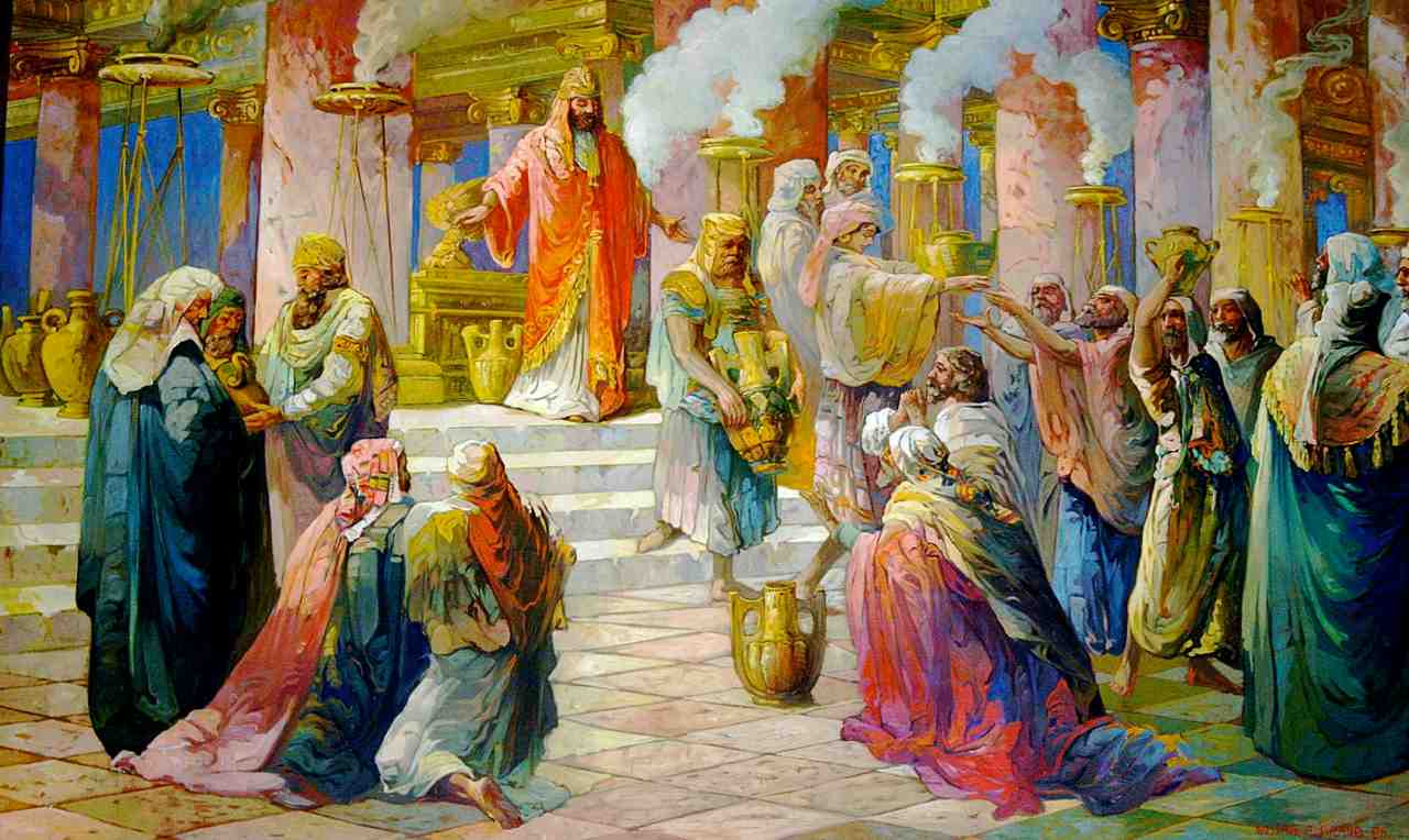 King Solomon Receives the Queen of Sheba, by Gustav Brand, early 20C